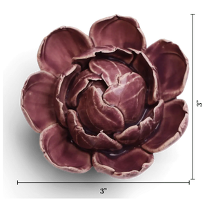 Ceramic Flower Wall Art  Peony Purple