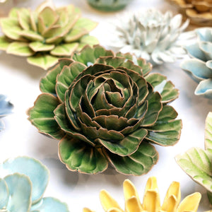 Ceramic Flower Wall Art Green Cabbage Flower