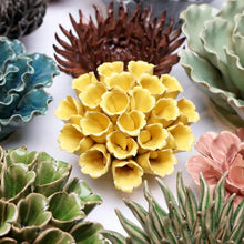 Load image into Gallery viewer, Ceramic Flower Wall Art Polyp Yellow