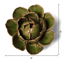 Load image into Gallery viewer, Ceramic Flower Wall Art Peony Green