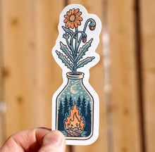 Load image into Gallery viewer, Campfire and Flowers Outdoor Sticker Art