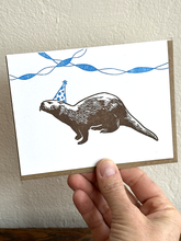 Load image into Gallery viewer, Otter Birthday LETTERPRESS CARD