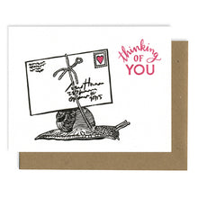 Load image into Gallery viewer, Snail Mail-Thinking of You LETTERPRESS CARD