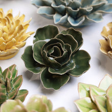 Load image into Gallery viewer, Ceramic Flower Wall Art Green Ranunculus