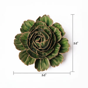 Ceramic Flower Wall Art Green Cabbage Flower