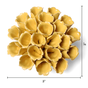 Ceramic Flower Wall Art Polyp Yellow