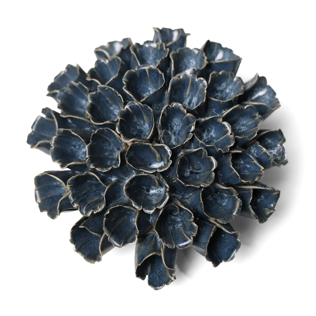 Ceramic Flower Wall Art Polyp Blue