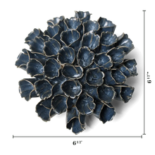 Load image into Gallery viewer, Ceramic Flower Wall Art Polyp Blue