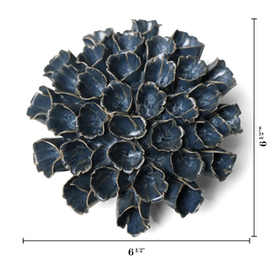Ceramic Flower Wall Art Polyp Blue