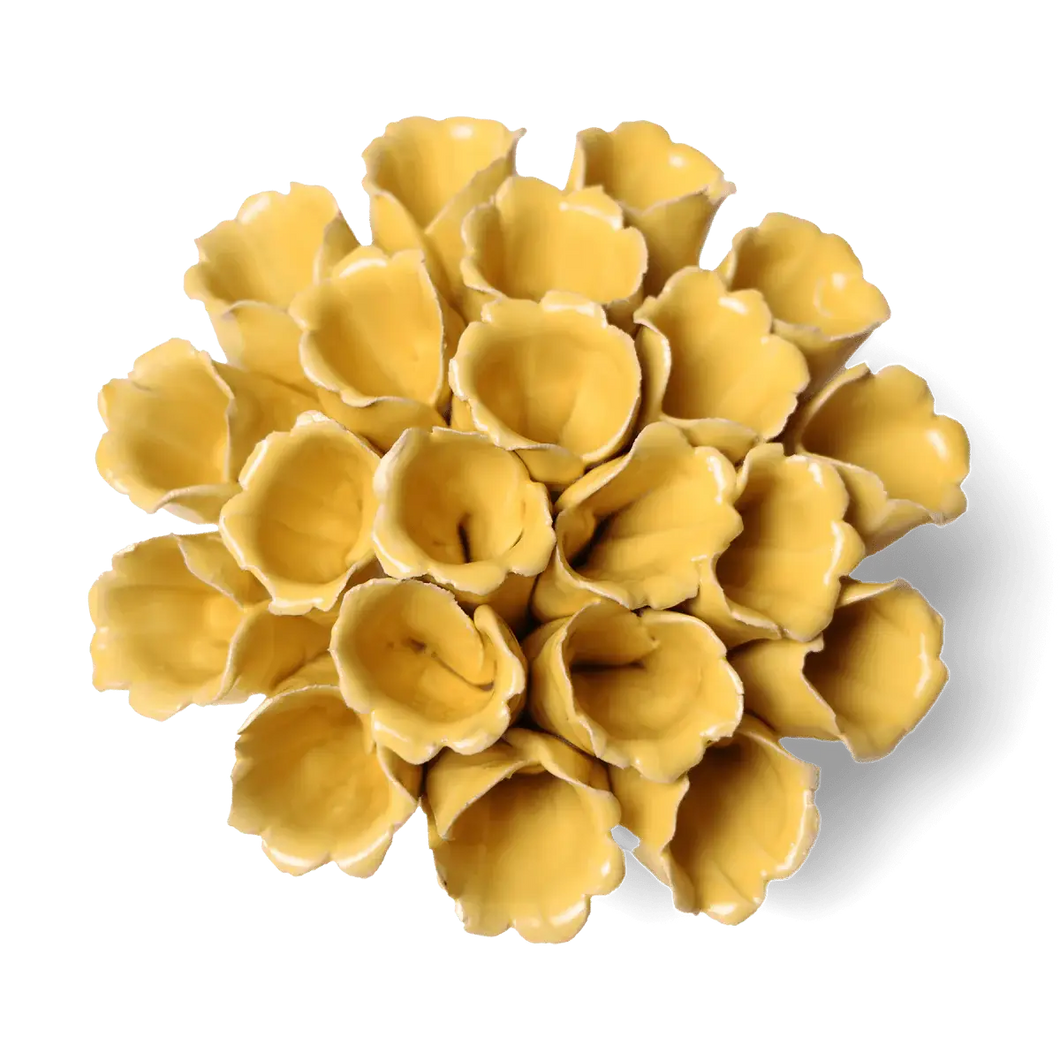 Ceramic Flower Wall Art Polyp Yellow