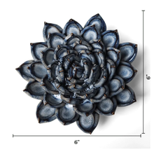 Load image into Gallery viewer, Ceramic Flower Wall Art Succulent Blue
