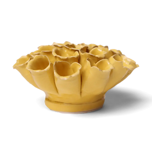 Ceramic Flower Wall Art Polyp Yellow