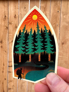 Among The Pines Hiking stickers - Nature Decals