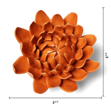 Load image into Gallery viewer, Ceramic Flower Wall Art Dahlia Orange