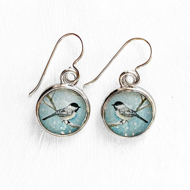 Chickadee Silver Earring