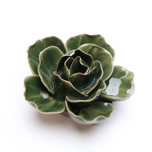 Load image into Gallery viewer, Ceramic Flower Wall Art Green Ranunculus