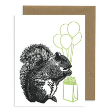 Load image into Gallery viewer, Squirrel Birthday LETTERPRESS CARD