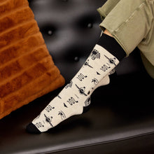 Load image into Gallery viewer, Socks that Give Books  (Ivory Hieroglyphics)