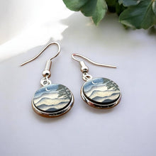 Load image into Gallery viewer, Wood Dangle Earrings Nightfall Pines