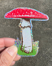 Load image into Gallery viewer, Red Mushroom Glitter Sticker