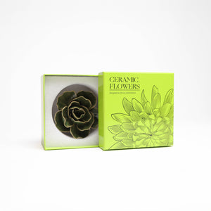 Ceramic Flower Wall Art Green Ranunculus