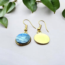 Load image into Gallery viewer, Wood Dangle Earrings Nightfall Pines