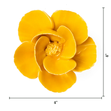 Load image into Gallery viewer, Yellow Poppy Ceramic Flower
