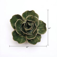 Load image into Gallery viewer, Ceramic Flower Wall Art Green Ranunculus