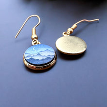 Load image into Gallery viewer, Wood Dangle Earrings Moonlit Peaks