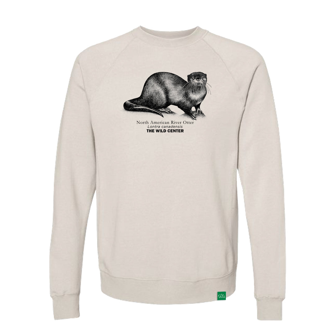 River Otter Pencil Sketch Crew Sweatshirt