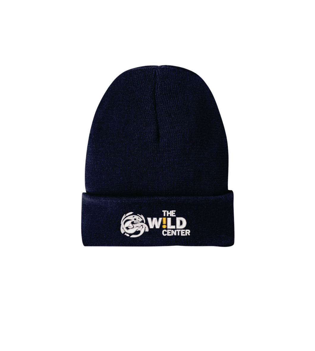 Navy Blue Wild Center Beanie