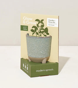 Glow & Grow Herb Garden Candle + Basil Grow Kit