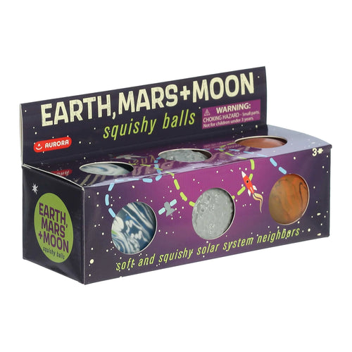 Earth Moon and Mars Squish Balls