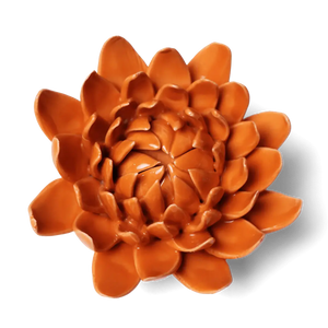 Ceramic Flower Wall Art Dahlia Orange