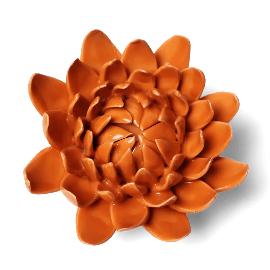 Ceramic Flower Wall Art Dahlia Orange