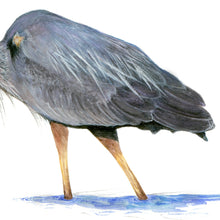 Load image into Gallery viewer, "Great Blue Heron with Straw Hat"