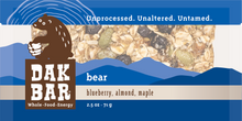 Load image into Gallery viewer, Bear Bar - Almonds, Blueberries &amp; Maple Syrup Snack Bar