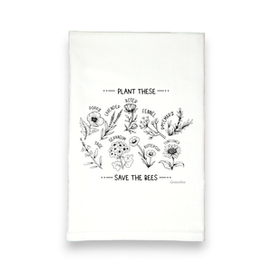 Plant These to Save the Bees Tea Towel