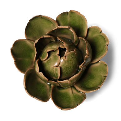 Ceramic Flower Wall Art Peony Green