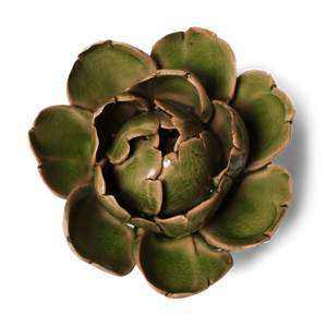Ceramic Flower Wall Art Peony Green