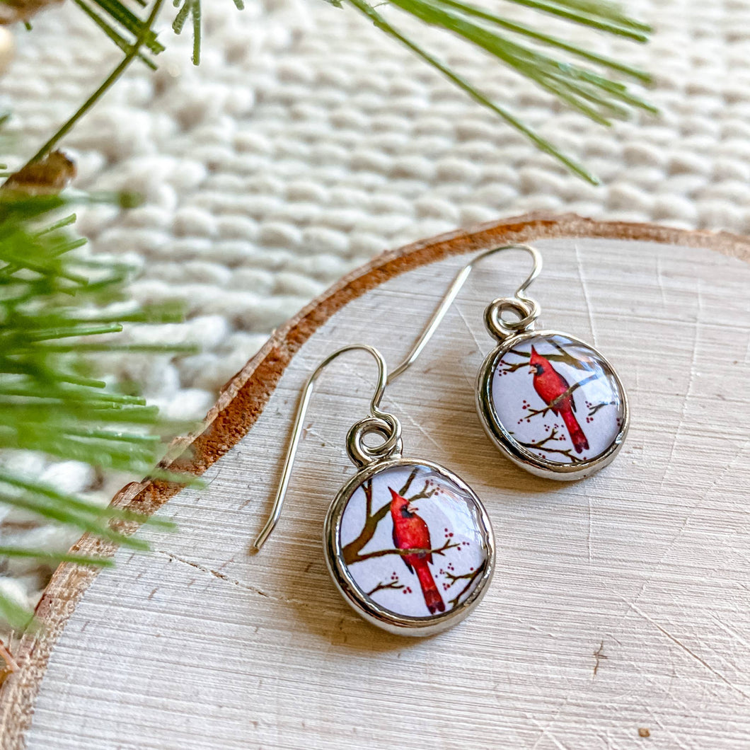 Cardinal Silver Earring