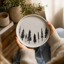 Load image into Gallery viewer, White Evergreen Tree Stoneware Plate