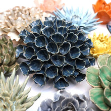 Load image into Gallery viewer, Ceramic Flower Wall Art Polyp Blue