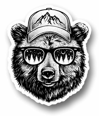 Cool Bear Sticker - animal decal dishwasher safe bears