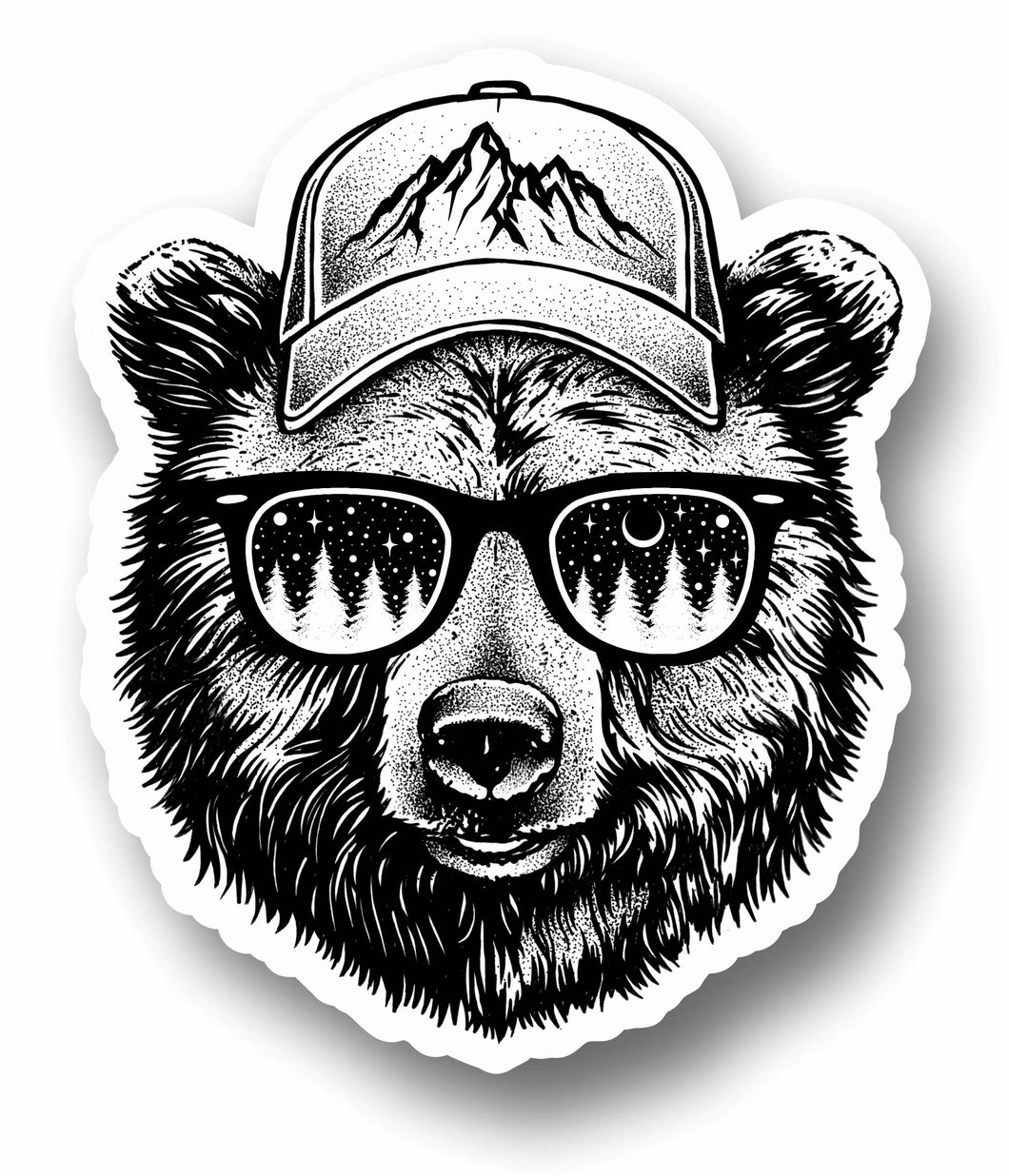 Cool Bear Sticker - animal decal dishwasher safe bears