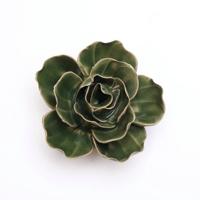 Ceramic Flower Wall Art Green Ranunculus