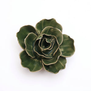 Ceramic Flower Wall Art Green Ranunculus