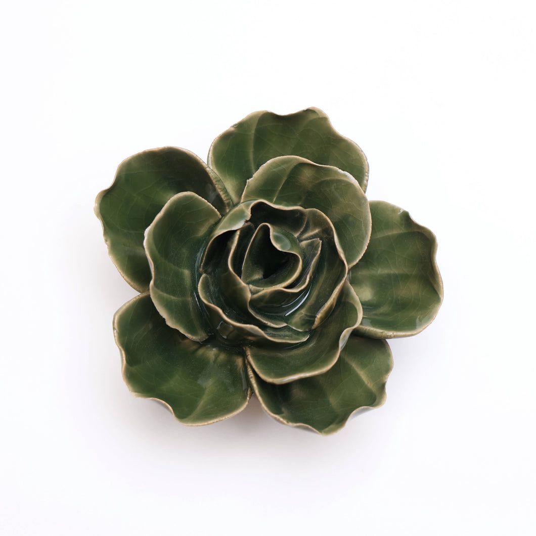 Ceramic Flower Wall Art Green Ranunculus