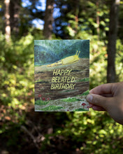 Load image into Gallery viewer, Banana Slug Belated Birthday Card - Watercolor Birthday Card