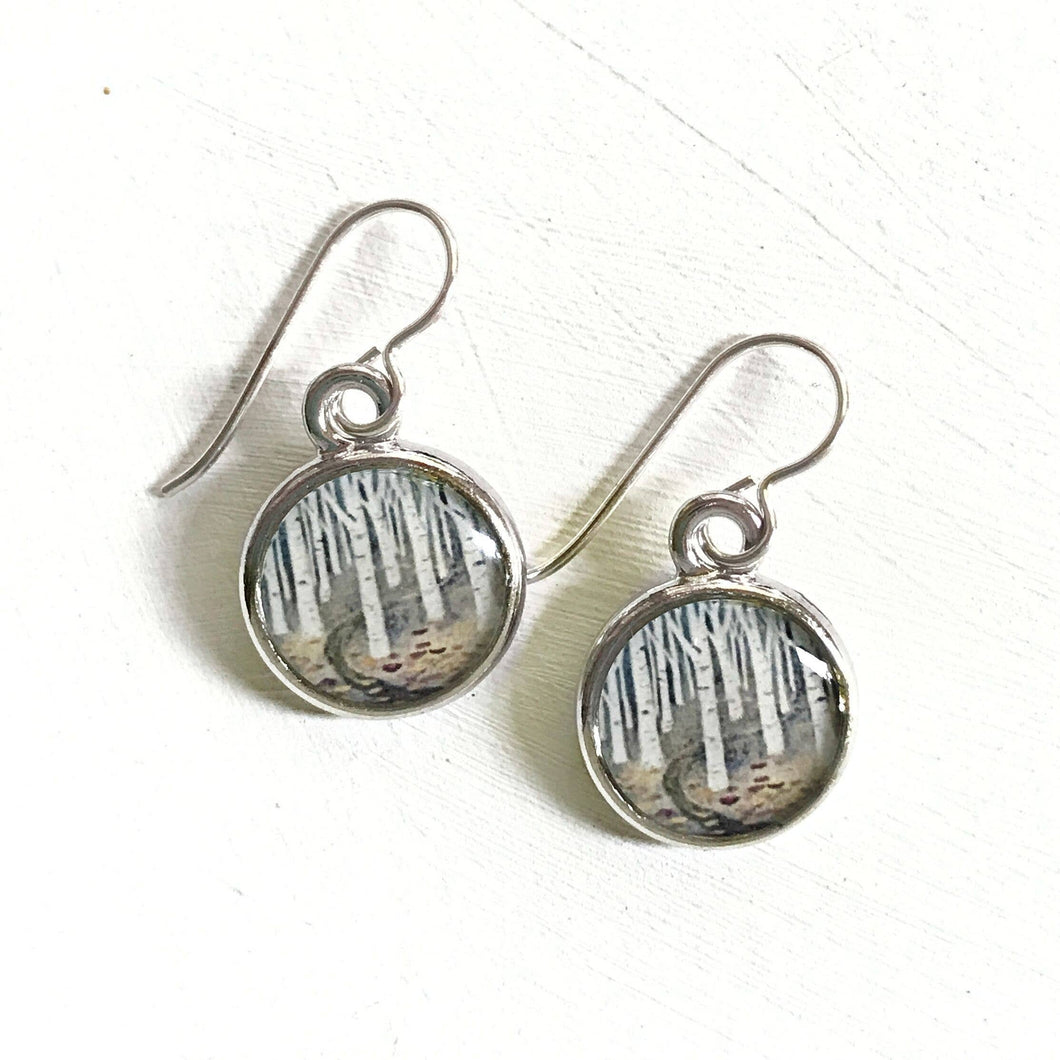 Birch Forest Silver Earring